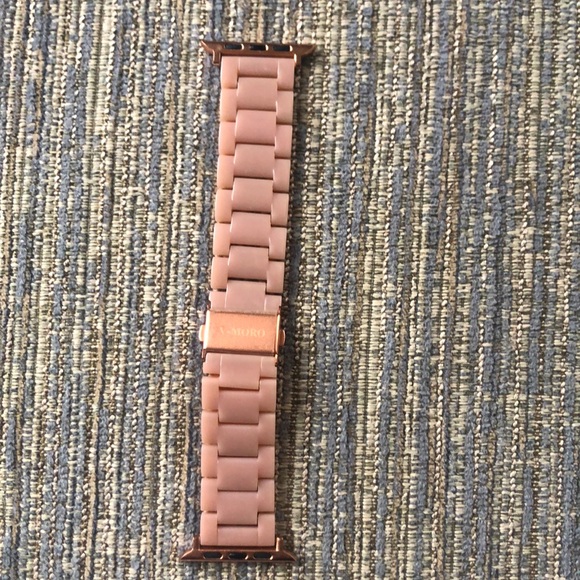 V-Moro Apple Watch Pink and Rosegold Resin Band - Picture 1 of 6